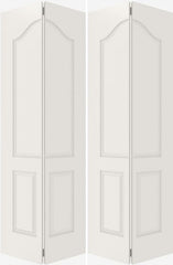 WDMA 40x84 Door (3ft4in by 7ft) Interior Bifold Smooth 3220 MDF 3 Panel Arch Panel Double Door 2