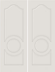WDMA 40x84 Door (3ft4in by 7ft) Interior Barn Smooth 3140 MDF 3 Panel Arch Panel Circle Double Door 1