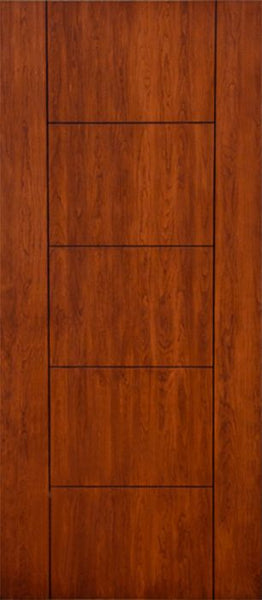 WDMA 42x80 Door (3ft6in by 6ft8in) Exterior Cherry Contemporary Lines Two Vertical Grooves Single Entry Door 1