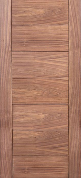 WDMA 42x80 Door (3ft6in by 6ft8in) Exterior Walnut Flush Panel Contemporary Single Entry Door 1