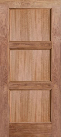 WDMA 42x80 Door (3ft6in by 6ft8in) Exterior Walnut 3 panel Shaker Contemporary Single Entry Door 1