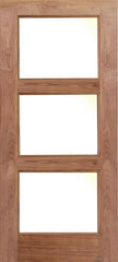 WDMA 42x80 Door (3ft6in by 6ft8in) Exterior Walnut 3 Lite Contemporary Single Entry Door 1