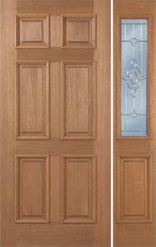 WDMA 42x80 Door (3ft6in by 6ft8in) Exterior Mahogany Augusta Single Door/1side w/ AO Glass 1