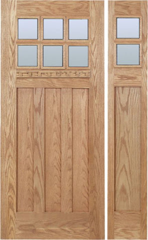 WDMA 42x80 Door (3ft6in by 6ft8in) Exterior Oak Randall Single Door/1side w/ DB Glass 1