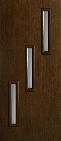 WDMA 42x80 Door (3ft6in by 6ft8in) Exterior Cherry Contemporary Three Slim Vertical Lite Single Entry Door 1