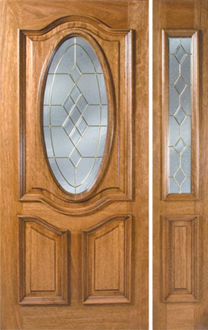 WDMA 42x80 Door (3ft6in by 6ft8in) Exterior Mahogany La Jolla Single Door/1side w/ A Glass 1