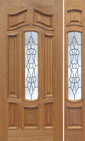 WDMA 42x80 Door (3ft6in by 6ft8in) Exterior Mahogany Palisades Single Door/1side w/ L Glass 1