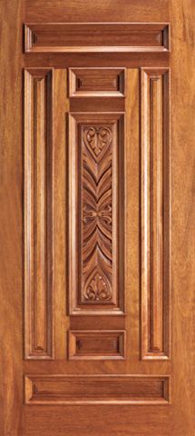 WDMA 42x80 Door (3ft6in by 6ft8in) Exterior Mahogany Wood Carved 7 Panel Traditional Single Door 1