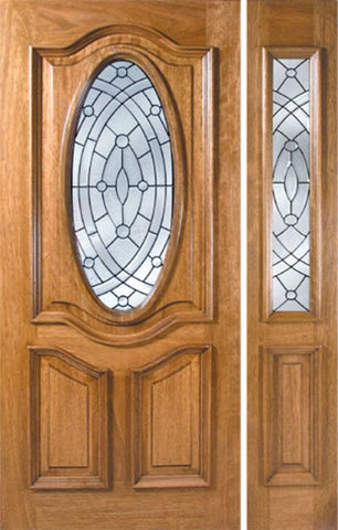 WDMA 42x80 Door (3ft6in by 6ft8in) Exterior Mahogany La Jolla Single Door/1side w/ EE Glass 1