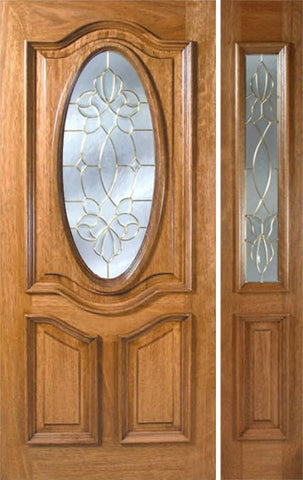 WDMA 42x80 Door (3ft6in by 6ft8in) Exterior Mahogany La Jolla Single Door/1side w/ CO Glass - 6ft8in Tall 1