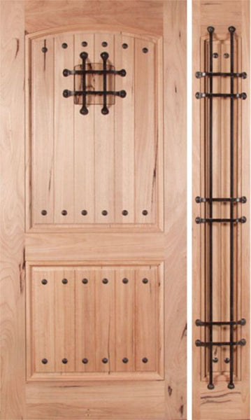 WDMA 42x80 Door (3ft6in by 6ft8in) Exterior Walnut Rustica Single Door/1side with Speakeasy 1