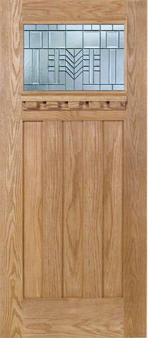 WDMA 42x80 Door (3ft6in by 6ft8in) Exterior Oak Biltmore Single Door w/ C Glass 1