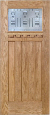 WDMA 42x80 Door (3ft6in by 6ft8in) Exterior Oak Biltmore Single Door w/ B Glass 1