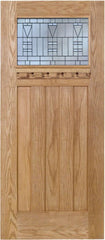 WDMA 42x80 Door (3ft6in by 6ft8in) Exterior Oak Biltmore Single Door w/ B Glass 1
