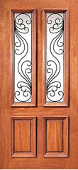 WDMA 42x80 Door (3ft6in by 6ft8in) Exterior Mahogany Insulated Twin Lite Front Single Door Ironwork 1