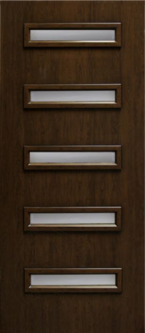 WDMA 42x80 Door (3ft6in by 6ft8in) Exterior Cherry Contemporary Slim Horizontal Five Lite Single Entry Door 1