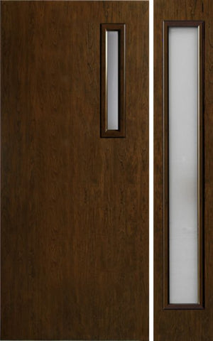 WDMA 42x80 Door (3ft6in by 6ft8in) Exterior Cherry Contemporary One Slim Vertical Lite Single Entry Door Sidelight 1
