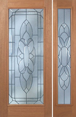 WDMA 42x80 Door (3ft6in by 6ft8in) Exterior Mahogany Livingston Single Door/1side w/ BO Glass - 6ft8in Tall 1