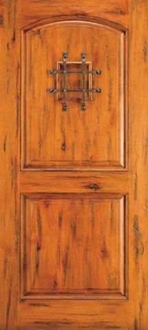 WDMA 42x80 Door (3ft6in by 6ft8in) Exterior Knotty Alder Single Door 2 Panel with Speakeasy 1