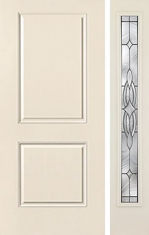 WDMA 42x80 Door (3ft6in by 6ft8in) Exterior Smooth 2 Panel Square Top Star Door 1 Side Wellesley Full Lite 1