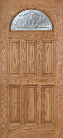 WDMA 42x80 Door (3ft6in by 6ft8in) Exterior Oak Merritt Single Door w/ A Glass 1