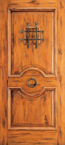 WDMA 42x80 Door (3ft6in by 6ft8in) Exterior Knotty Alder Single Door 2 Panel Speakeasy Door Knob 1
