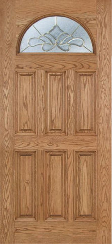 WDMA 42x80 Door (3ft6in by 6ft8in) Exterior Oak Merritt Single Door w/ BO Glass 1