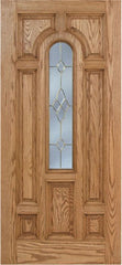 WDMA 42x80 Door (3ft6in by 6ft8in) Exterior Oak Carrick Single Door w/ C Glass - 6ft8in Tall 1