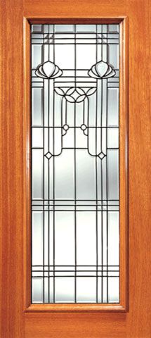 WDMA 42x80 Door (3ft6in by 6ft8in) Exterior Mahogany Full Lite Contemporary Design Glass Single Door 1