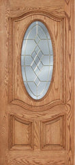 WDMA 42x80 Door (3ft6in by 6ft8in) Exterior Oak Dally Single Door w/ A Glass - 6ft8in Tall 1