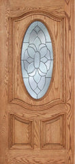 WDMA 42x80 Door (3ft6in by 6ft8in) Exterior Oak Dally Single Door w/ BO Glass - 6ft8in Tall 1