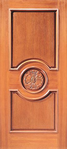 WDMA 42x80 Door (3ft6in by 6ft8in) Exterior Mahogany Single Door Circle Hand Carved Panels in  1