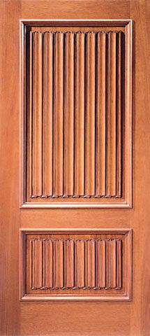 WDMA 42x80 Door (3ft6in by 6ft8in) Exterior Mahogany Colonial Single Door Hand Carved 2-Panel in  1