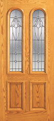 WDMA 42x80 Door (3ft6in by 6ft8in) Exterior Mahogany Twin Lite Arch Lite Front Single Door Insulated Glass 1