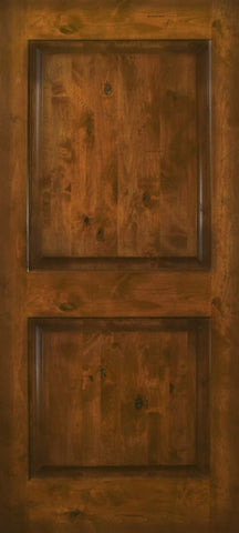 WDMA 42x80 Door (3ft6in by 6ft8in) Exterior Knotty Alder 42in x 80in 2 Panel Square Estancia Alder Door 1
