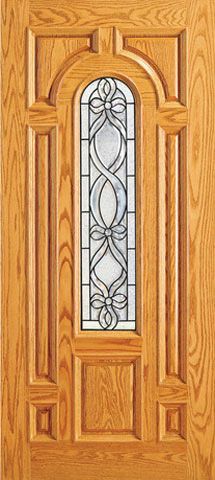 WDMA 42x84 Door (3ft6in by 7ft) Exterior Mahogany Front Single Door Center Arch Lite 1