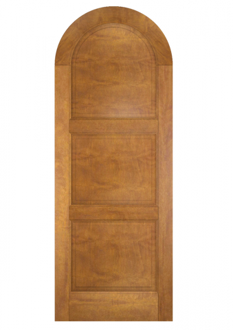 WDMA 42x84 Door (3ft6in by 7ft) Exterior Swing Mahogany Round Top 3 Panel Solid Transitional Home Style or Interior Single Door 2