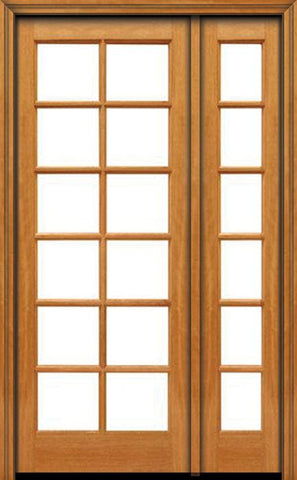 WDMA 42x96 Door (3ft6in by 8ft) French Mahogany 96in 12 lite Single Door/1side IG Glass 1