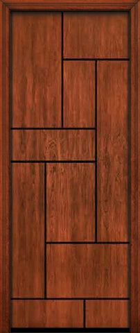 WDMA 42x96 Door (3ft6in by 8ft) Exterior Cherry 96in Contemporary Lines Groove Single Entry Door 1