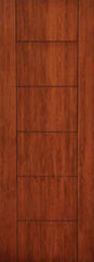 WDMA 42x96 Door (3ft6in by 8ft) Exterior Cherry 96in Contemporary Lines Two Vertical Grooves Single Entry Door 1