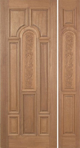 WDMA 42x96 Door (3ft6in by 8ft) Exterior Mahogany Revis Single Door/1side Carved Panel - 8ft Tall 1