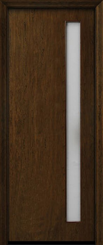 WDMA 42x96 Door (3ft6in by 8ft) Exterior Cherry 96in Contemporary One Vertical Lite Single Fiberglass Entry Door 1