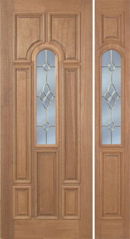 WDMA 42x96 Door (3ft6in by 8ft) Exterior Mahogany Revis Single Door/1side w/ C Glass - 8ft Tall 1