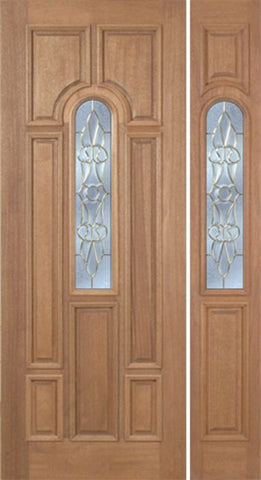 WDMA 42x96 Door (3ft6in by 8ft) Exterior Mahogany Revis Single Door/1side w/ L Glass - 8ft Tall 1