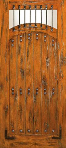 WDMA 42x96 Door (3ft6in by 8ft) Exterior Knotty Alder Single Door Camber Lite Clavos 1