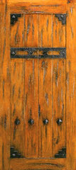 WDMA 42x96 Door (3ft6in by 8ft) Exterior Knotty Alder Single Door V-Grooved Clavos Straps 1