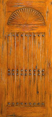 WDMA 42x96 Door (3ft6in by 8ft) Exterior Knotty Alder Single Door V-Grooved Clavos 1