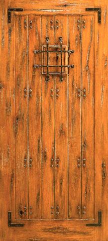 WDMA 42x96 Door (3ft6in by 8ft) Exterior Knotty Alder Single Door Speakeasy Straps Clavos 1