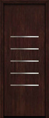 WDMA 42x96 Door (3ft6in by 8ft) Exterior Cherry 96in Contemporary Stainless Steel Bars Single Fiberglass Entry Door FC871SS 1