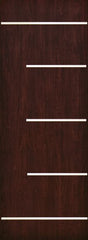 WDMA 42x96 Door (3ft6in by 8ft) Exterior Cherry 96in Contemporary Stainless Steel Bars Single Fiberglass Entry Door FC873SS 1